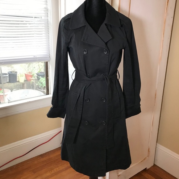 Theory trench coat belted black s - Picture 1 of 7